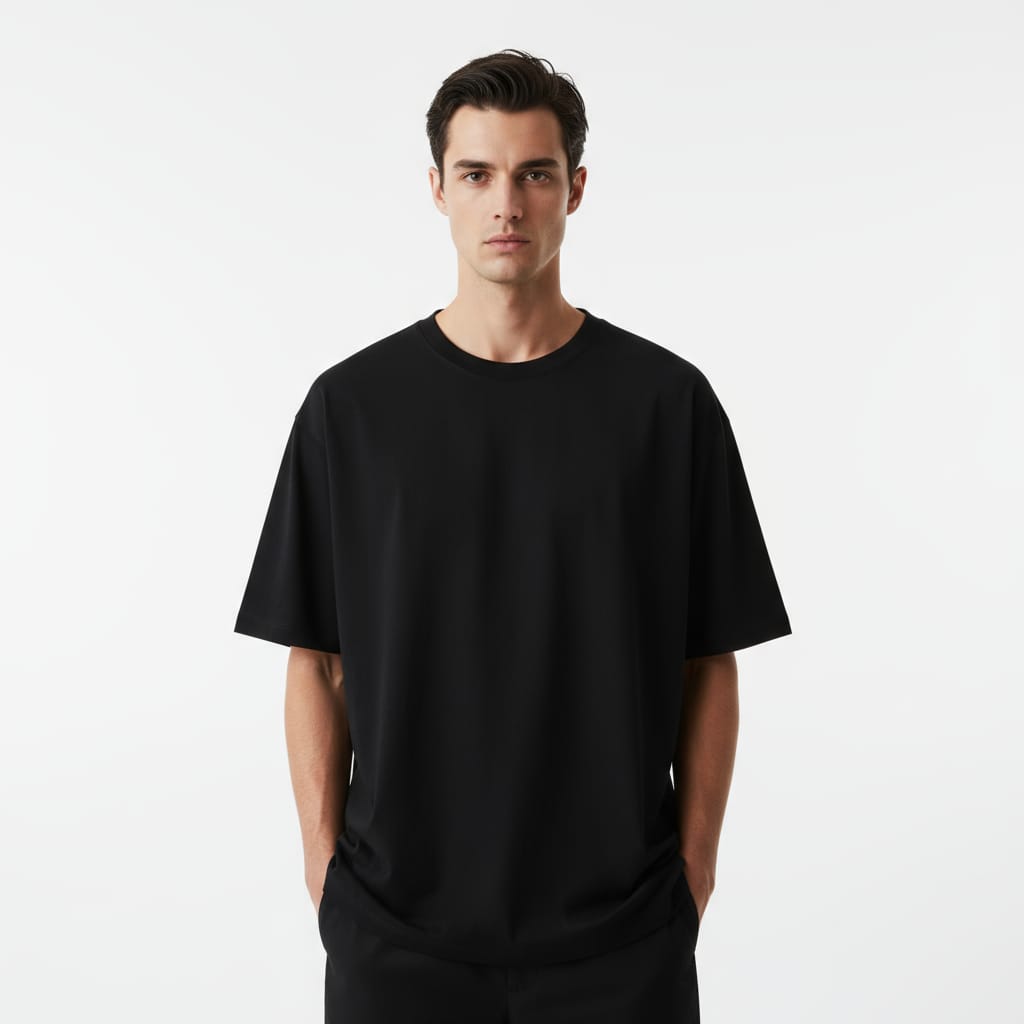 Unisex Oversized T-Shirt 220GSM 100% Cotton Acid Wash Black
